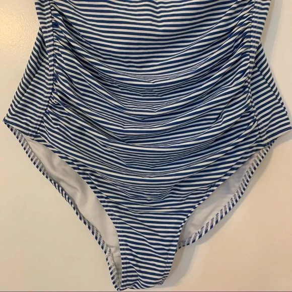 Nip Tuck One Piece Swimsuit Stripe Bikini Nautical Striped Joanne Paloma 10 L - Picture 5 of 9